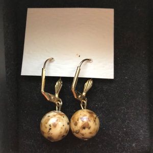 Brown Tortoise Dangle Earrings.